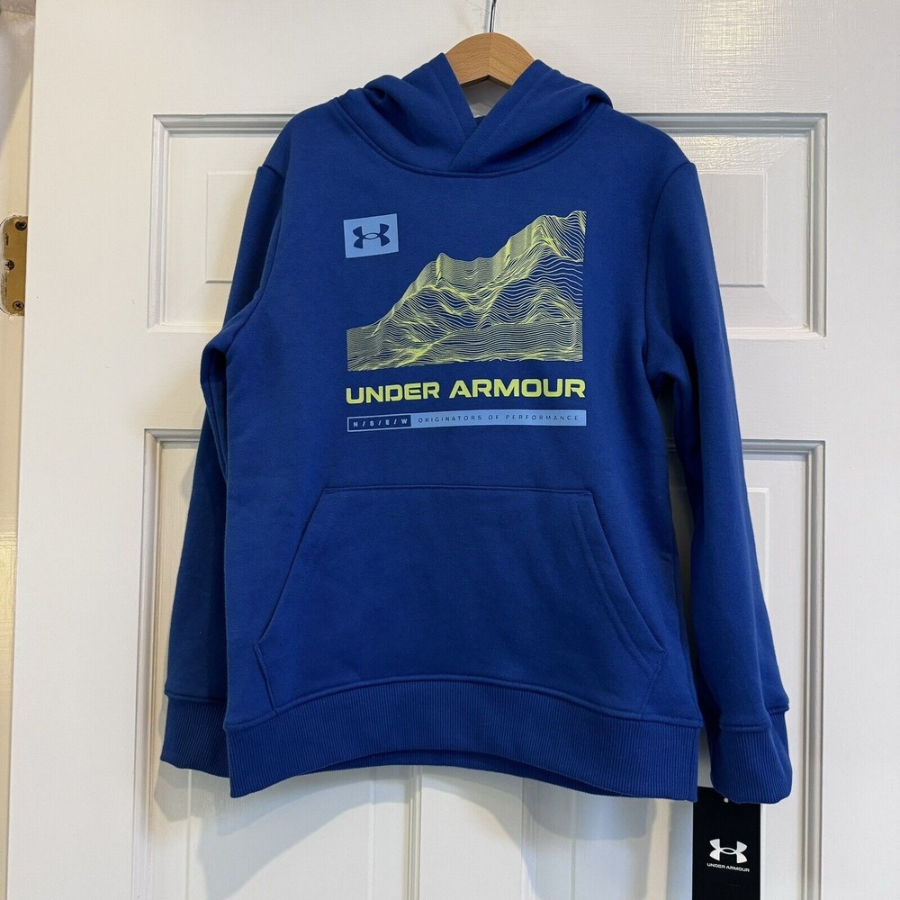 NWT Under Armour Youth Hoodie Sweatshirt Pullover Youth‎ Small Blue